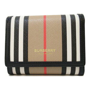 Burberry Tri fold Wallet Leather Beige